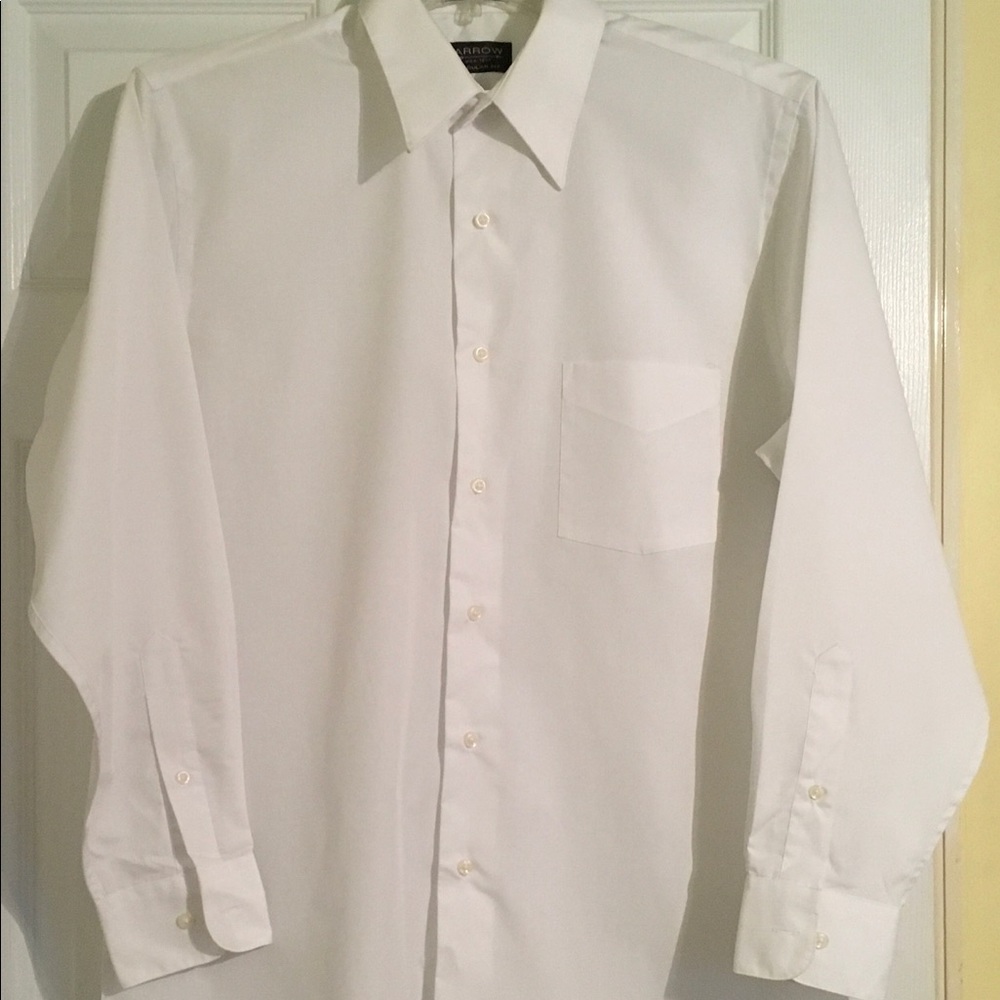 Men White Button Down Shirt size 15 1/2 32/33